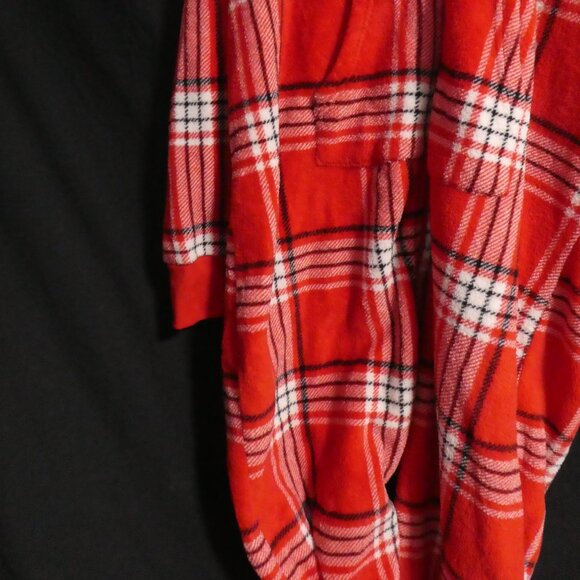 MIKK LOUNGE | xl - extra large | Plaid Fleece Zip-Up Front Closure Hooded Pajama - Picture 6 of 16